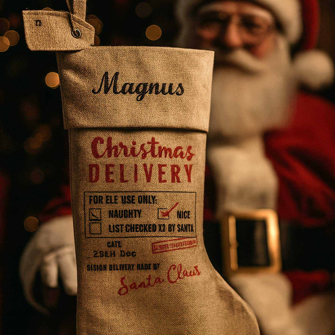 Julesok med navn - Delivery Customizer 123Unik