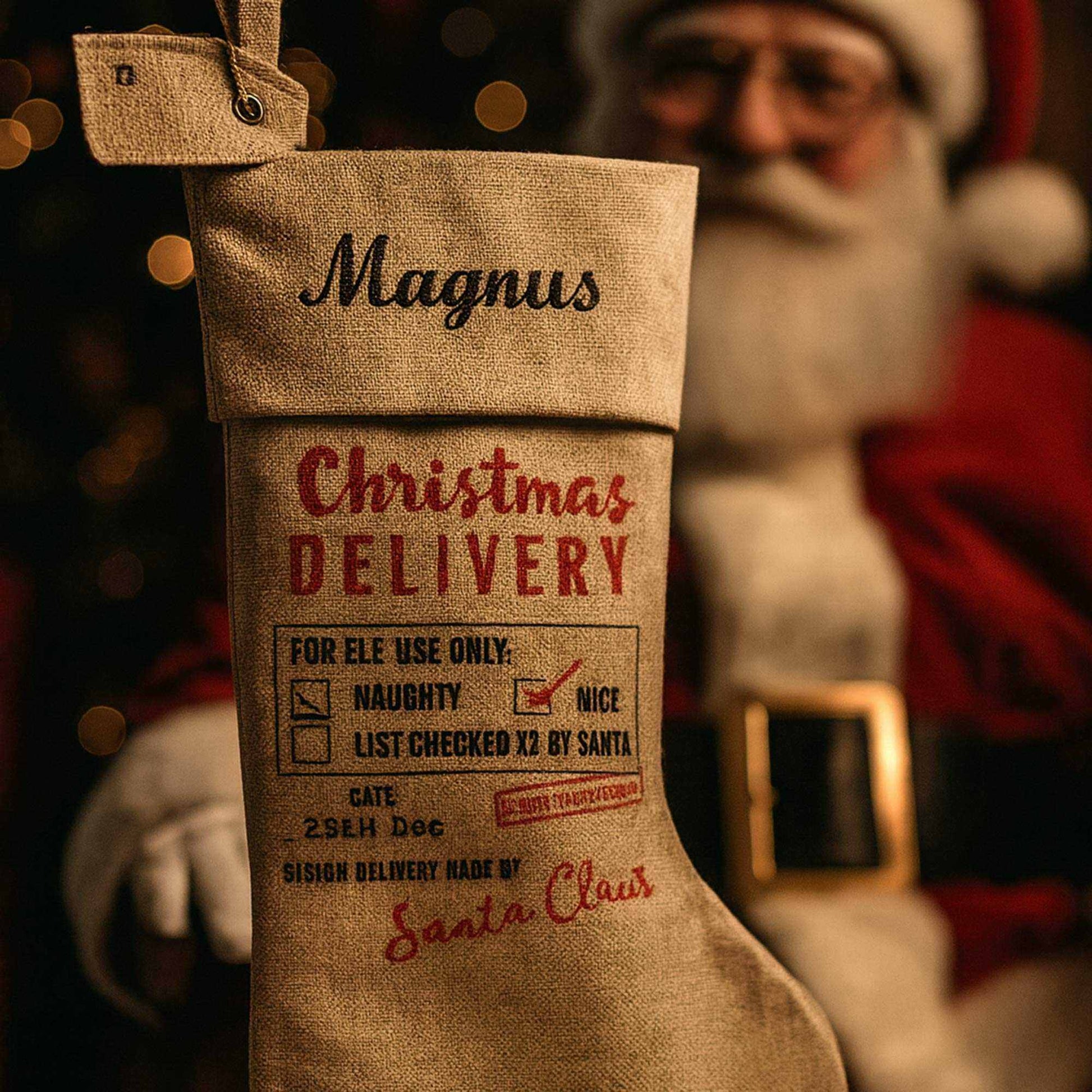 Julesok med navn - Delivery Customizer 123Unik