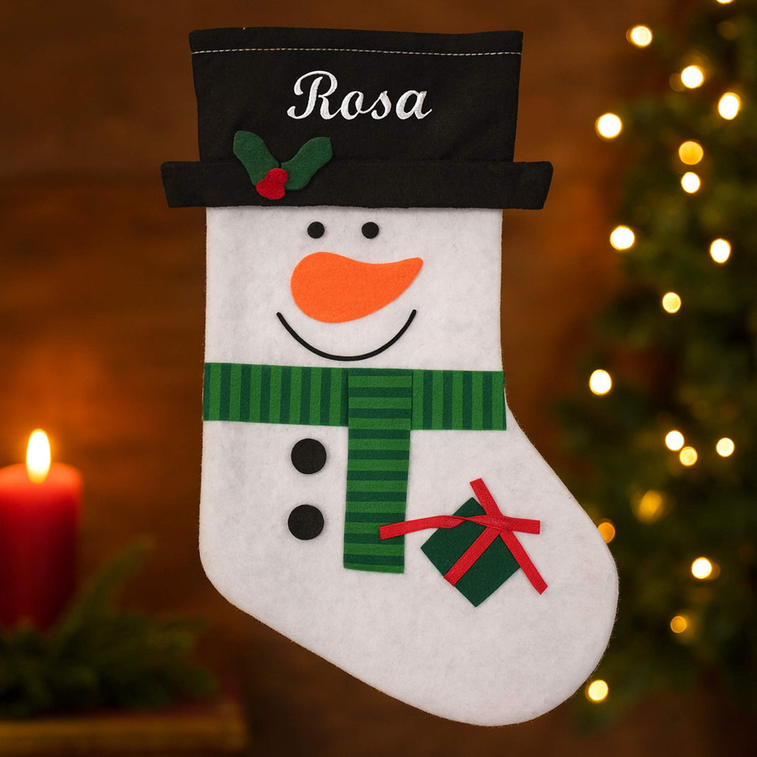 Julesok - Snemand med gave Customizer TeeInBlue