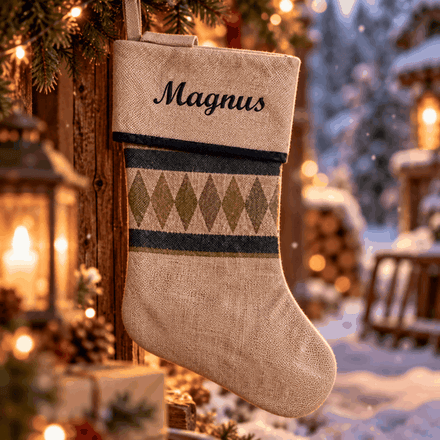 Julesok med navn og motivet Mønster