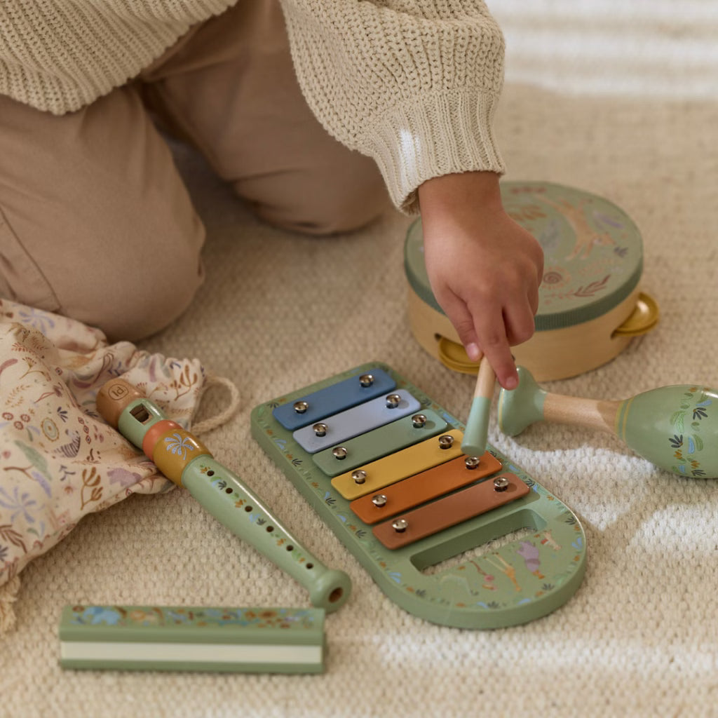 Little Dutch Safari Friends musiksæt i grøn – produktbillede 1