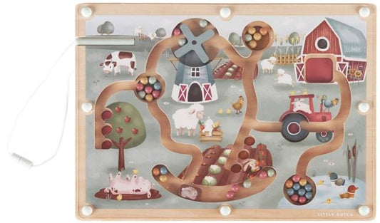 Little Dutch magnet labyrint Little Farm med bondegårdsdyr og traktor for børn
