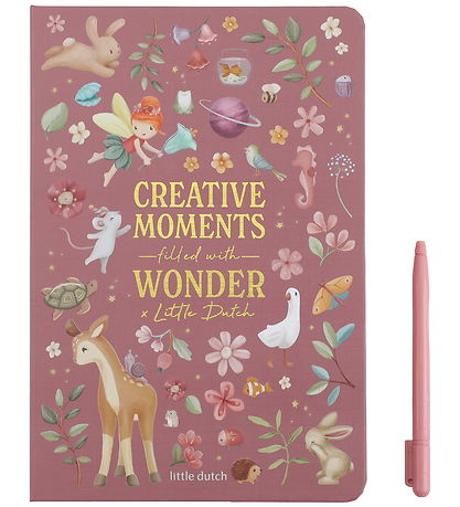 Little Dutch tegnetablet i pink med eventyrfigurer og tilhørende pen til kreativ børneleg.
