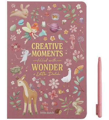 Little Dutch tegnetablet i pink med eventyrfigurer og tilhørende pen til kreativ børneleg.