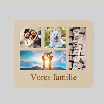 Mussemåtte - med egne billeder og tekst Customizer TeeInBlue Mussemåtte Beige 25x25cm