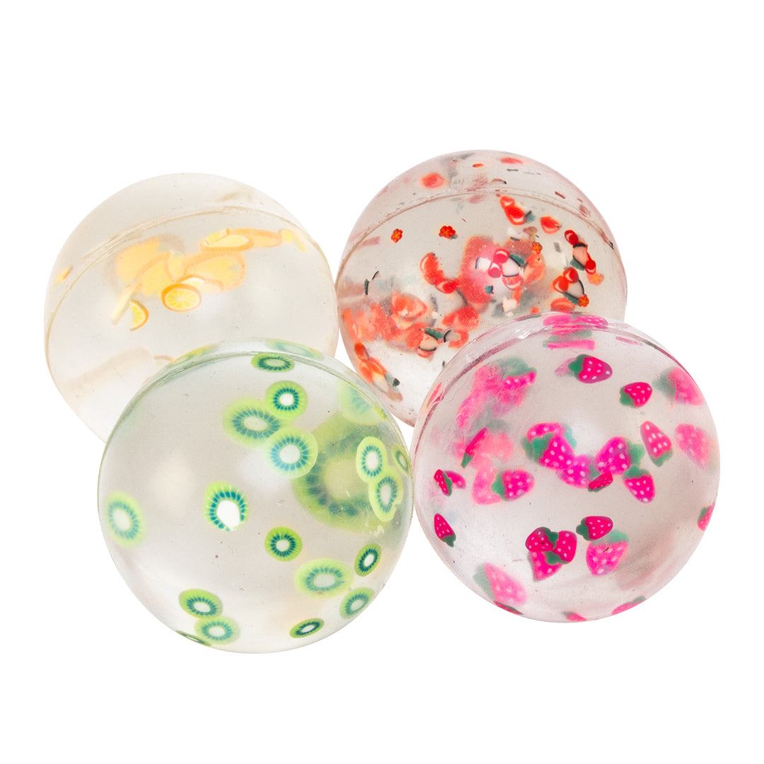 Mini | Hoppebold med frugt, Ø4,5 cm., 4 stk. Alm produkt 123Unik