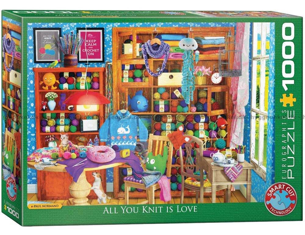 Puslespil All You Knit is Love 1000 brikker, Penesco fritid og hobby.
