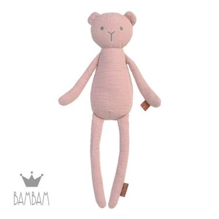 BAMBAM økologisk krammebamse 123Unik Støvet rosa