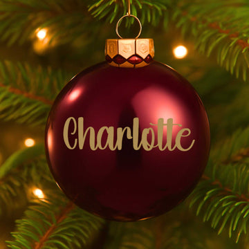 Blank bordeaux julekugle 80mm Customizer 123Unik