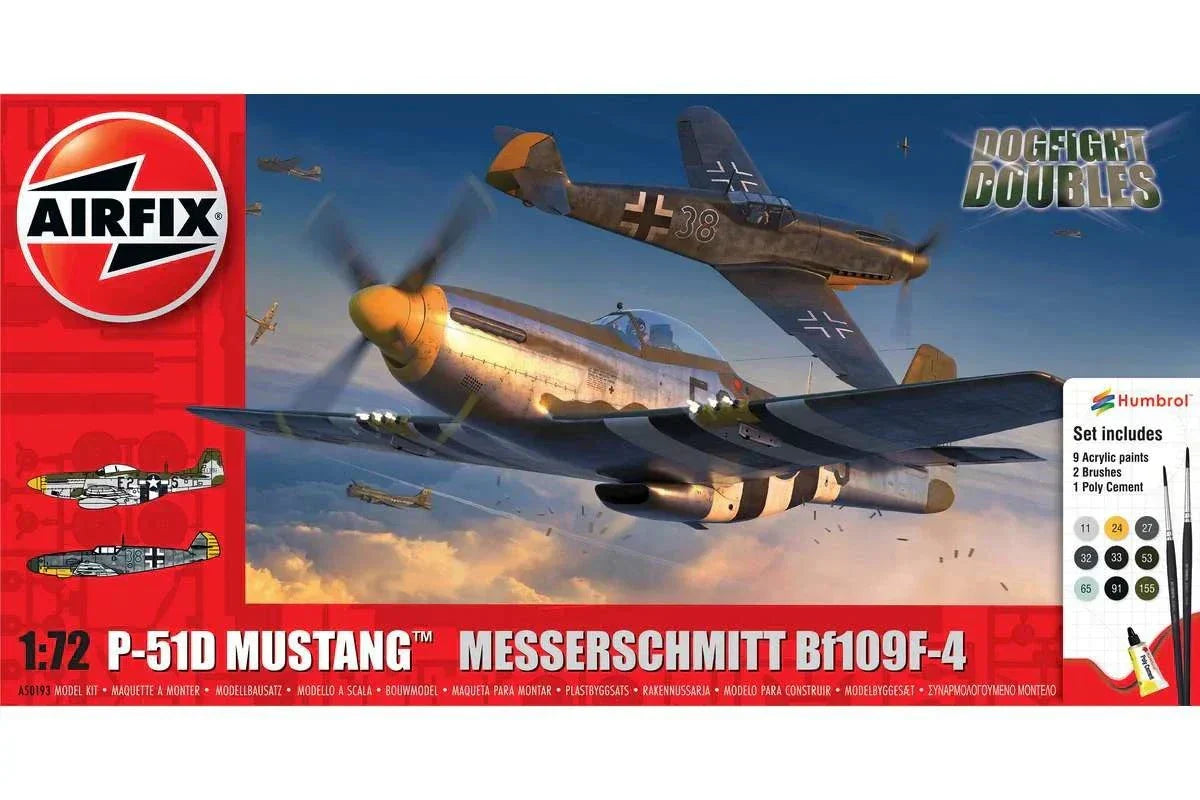 Airfix P-51D Mustang vs Bf109F-4 Dogfight Double 1:72 123Unik