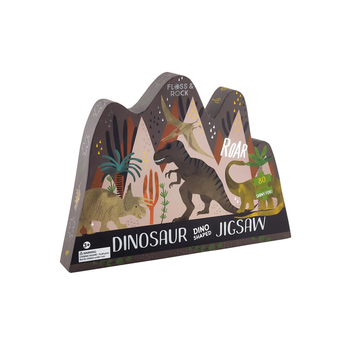 Floss & Rock - Puslespil m. formet motiv & æske 80 brikker - Dino* Alm produkt tallfortiny