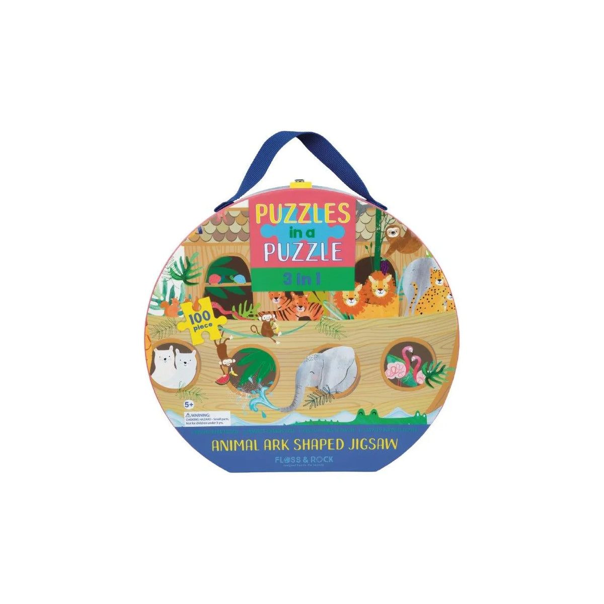 Floss & Rock – 3 i 1 Puslespil m. 100 Brikker – Jungle*, tallfortiny