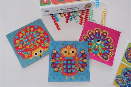 Mosaik diamanter kreativt sæt til børn fra 3 år med farverige skinnende diamanter og skildpadde motiv