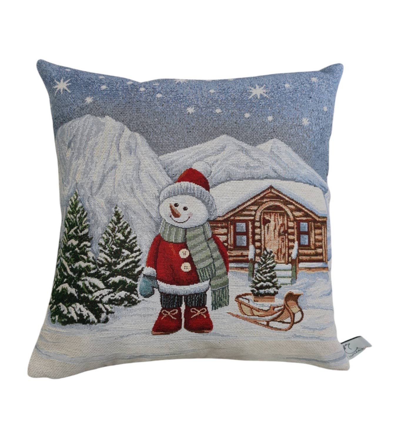 Gobelin Lurex Snowman Julepudebetræk Lunaria Lab