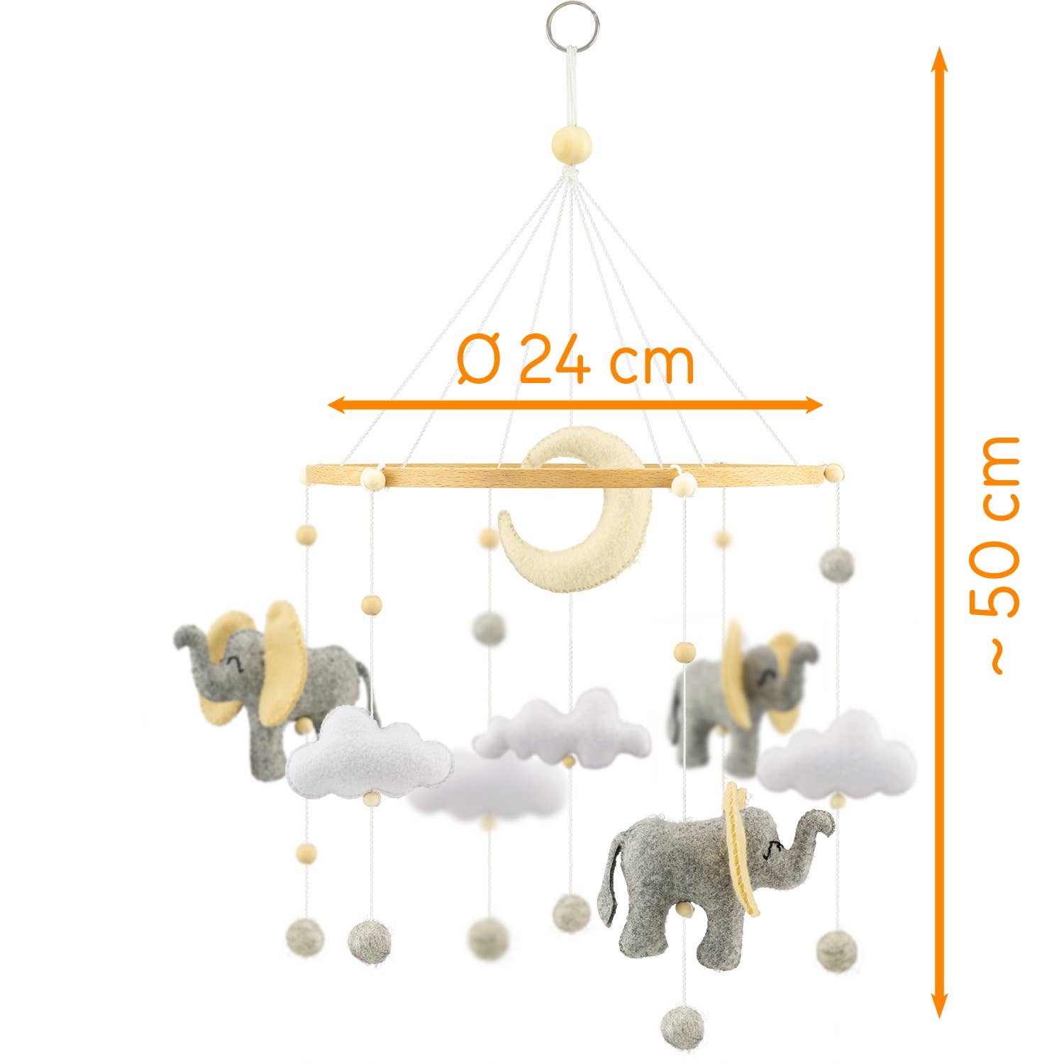 MOBIL: ELEFANTERNE Baby tilbehør Ulysse Couleurs d'Enfance