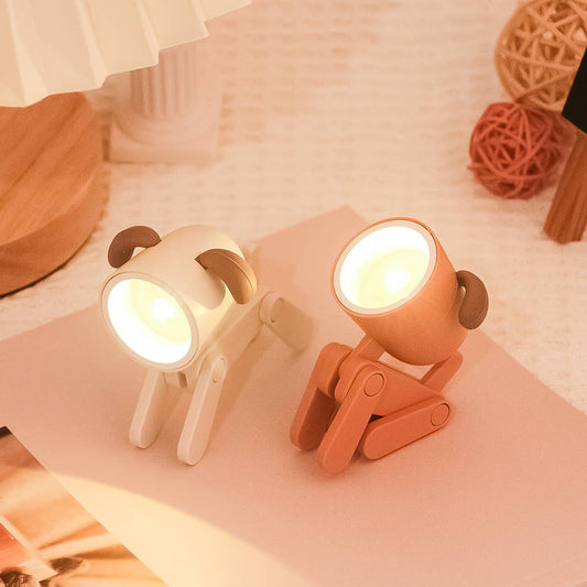 Lysebrun hundeformet LED-natlampe