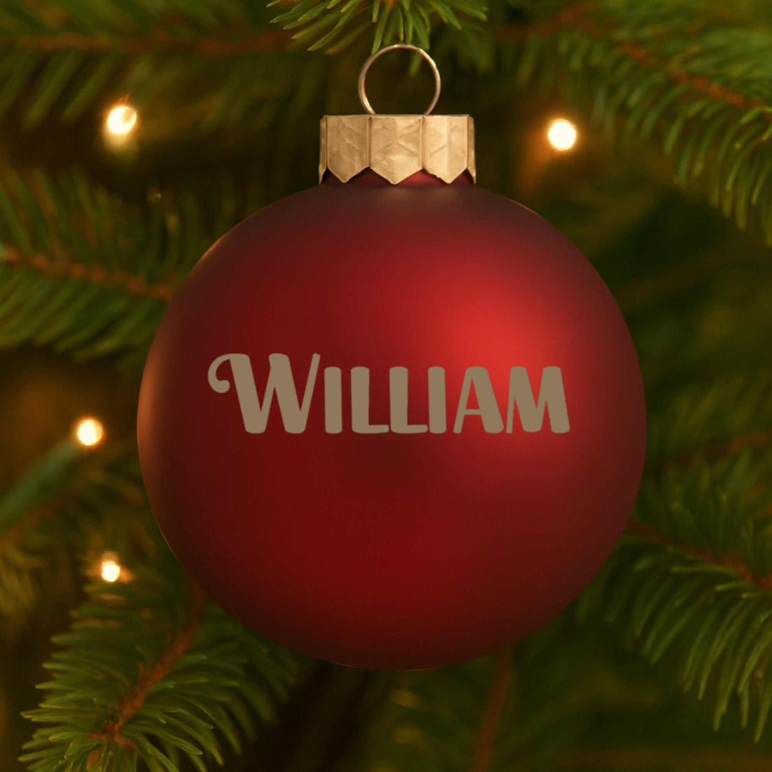 Mat rød julekugle 80mm Customizer 123Unik