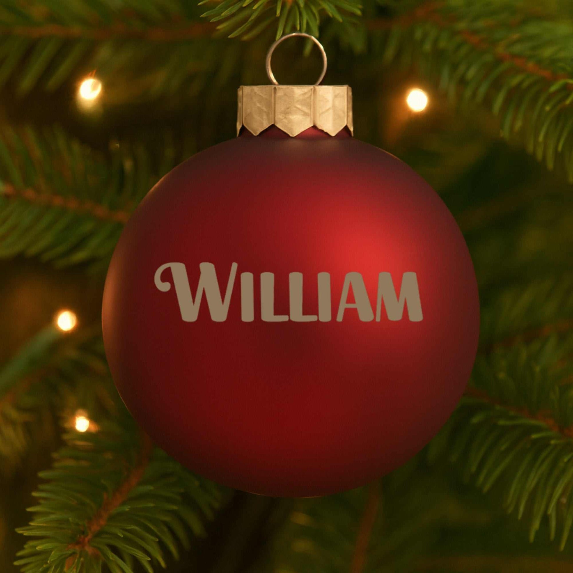 Mat rød julekugle 80mm Customizer 123Unik