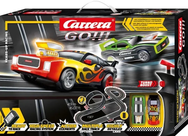 Carrera GO!!! Heads-Up Racing sæt 1:43, analog racerbane med racerbiler.