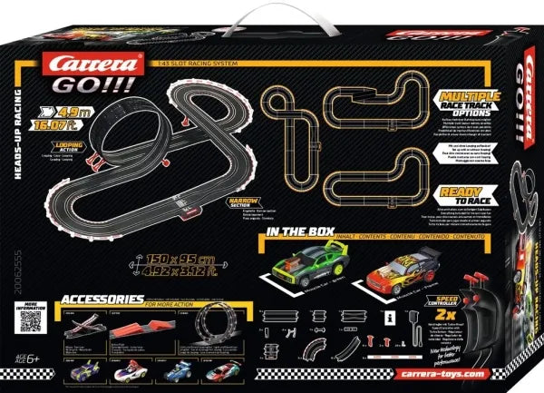 Carrera GO Heads-Up Racing racerbane, kassebagside, oversigtsbillede, 1:43