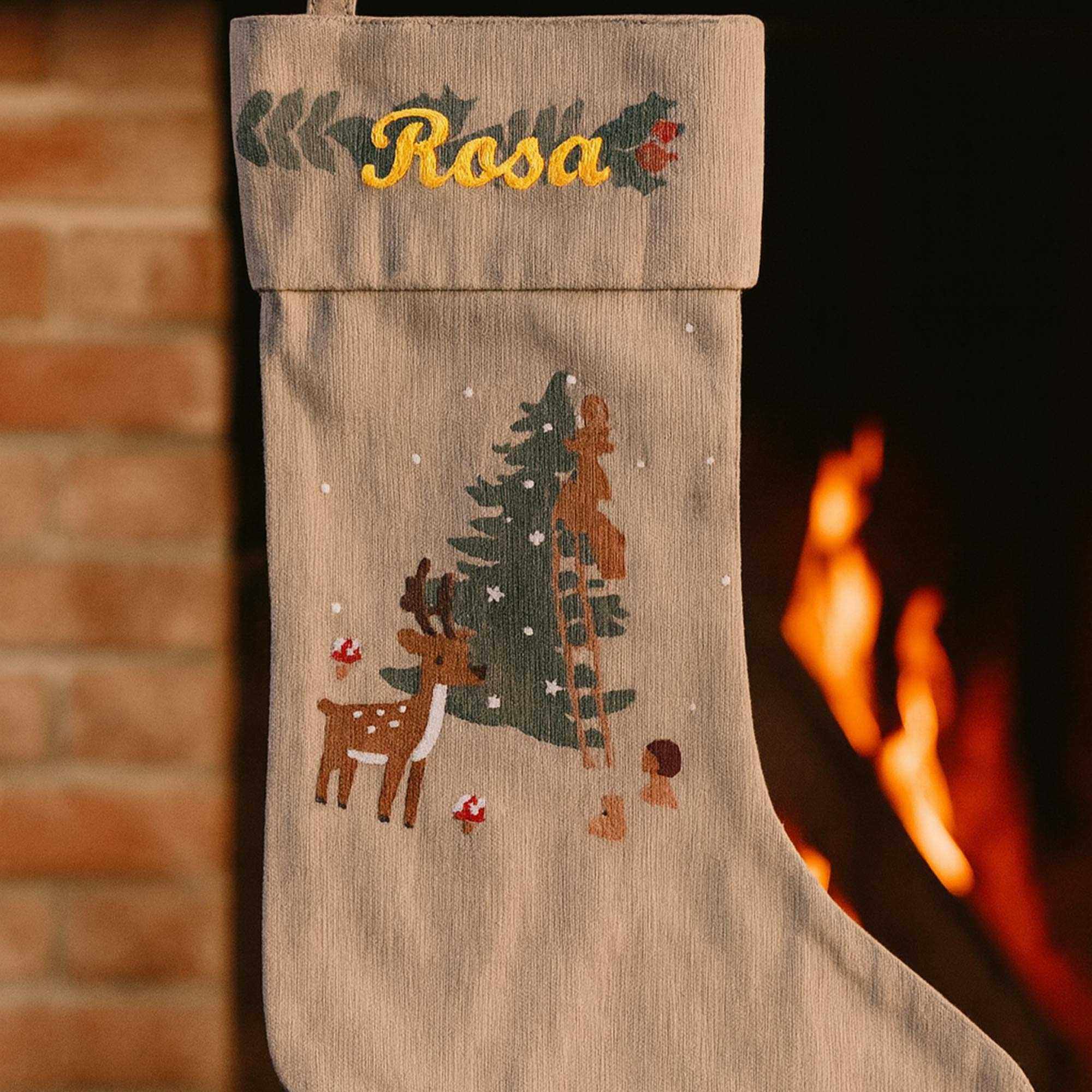Julesok med navn og motivet Natur