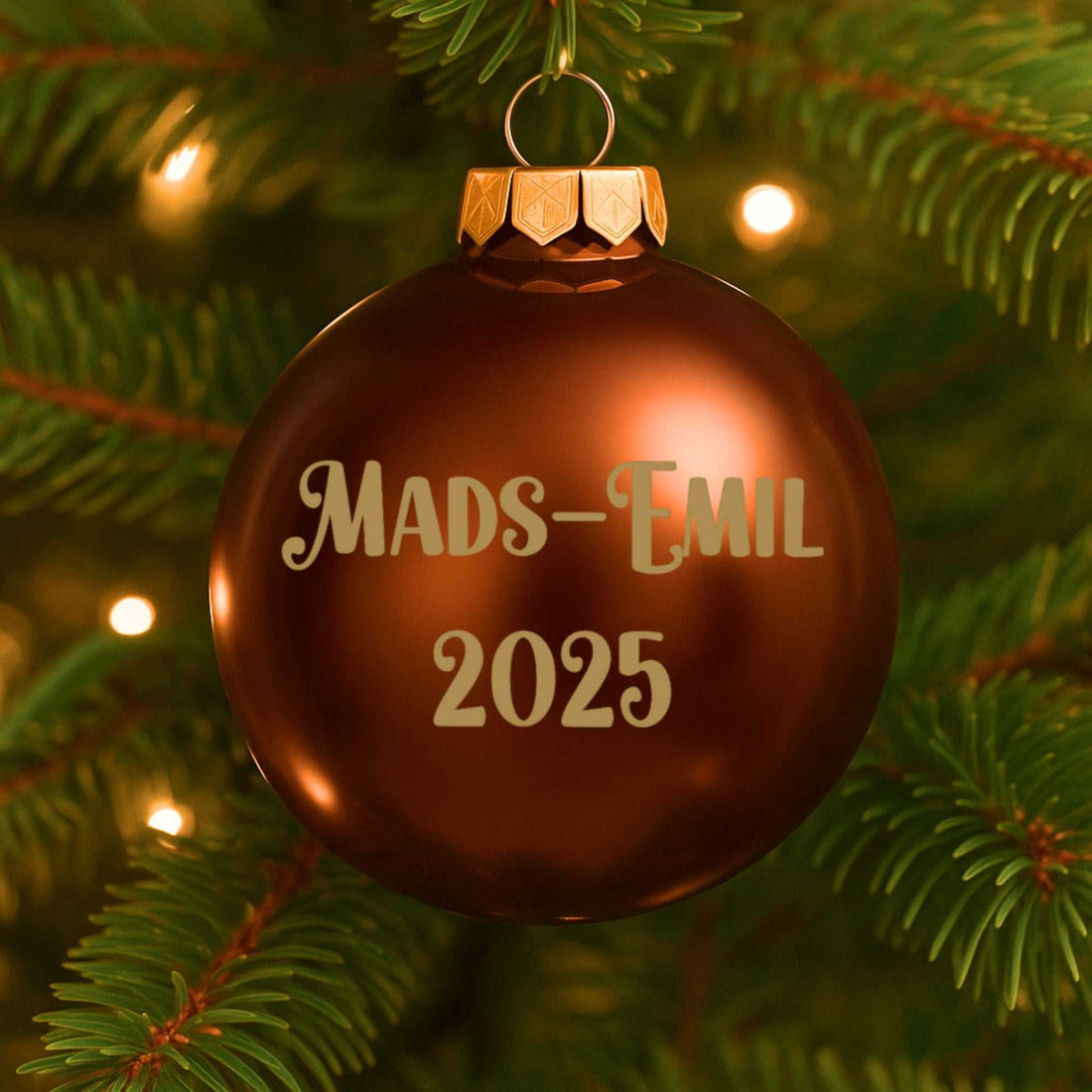 Blank kastanje julekugle 80mm Customizer 123Unik