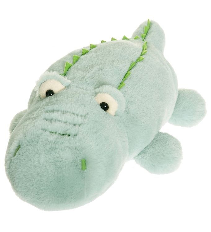 Teddykompaniet krokodille bamse liggende Steve, lysegrøn polyester.