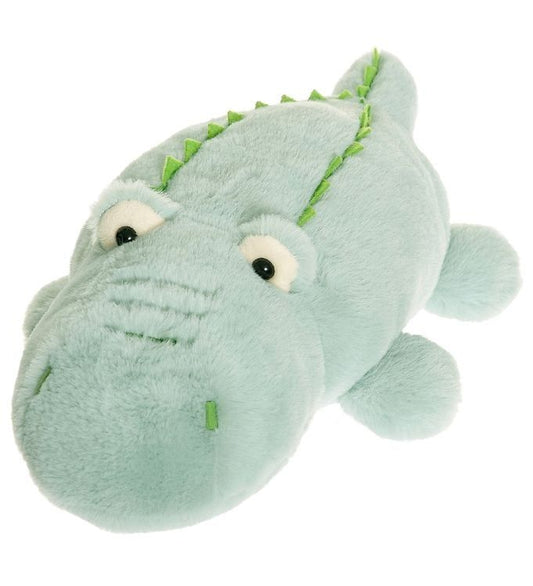 Teddykompaniet krokodille bamse liggende Steve, lysegrøn polyester.