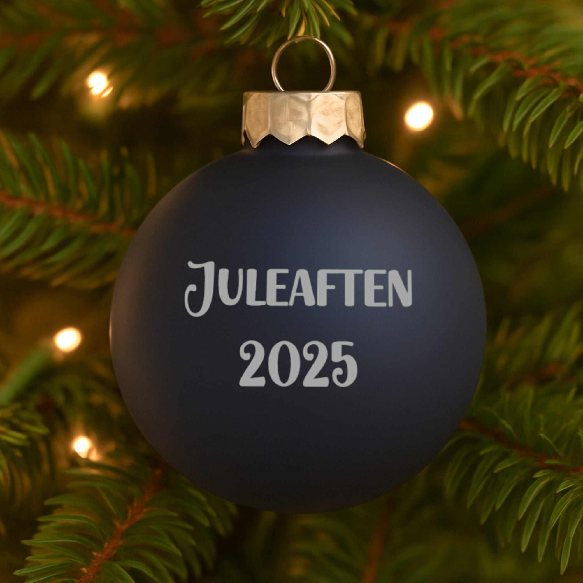 Mat kongeblå julekugle 57mm Customizer 123Unik