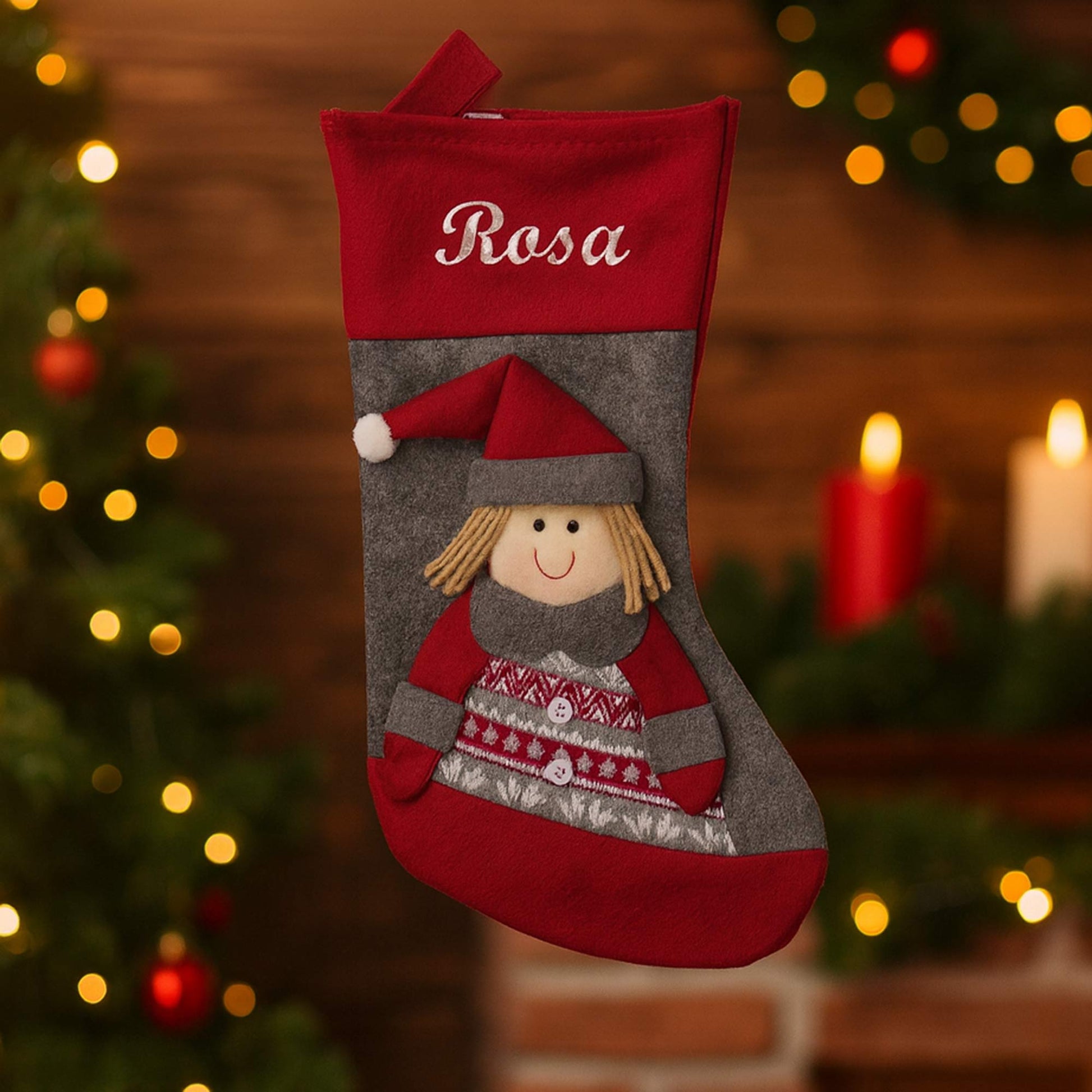 Julesok med navn- Nissemor Customizer TeeInBlue