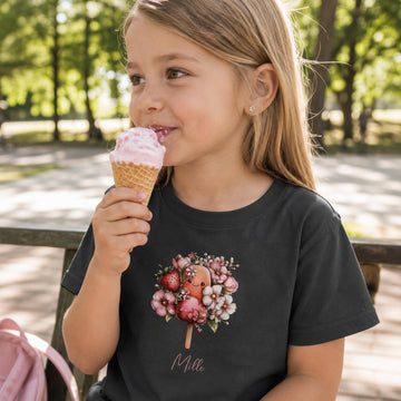 Personlig T-shirt til Børn – Søde Is. Se farver og motiver