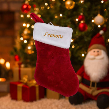 Julesok med navn- Lille plys klassisk Customizer TeeInBlue