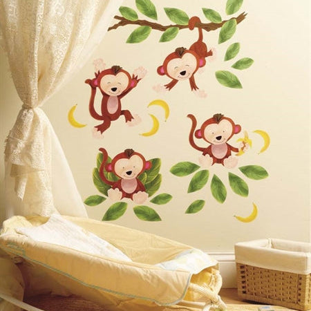 Wallstickers - Aber i jungle fra WALLIES Alm produkt 123Unik
