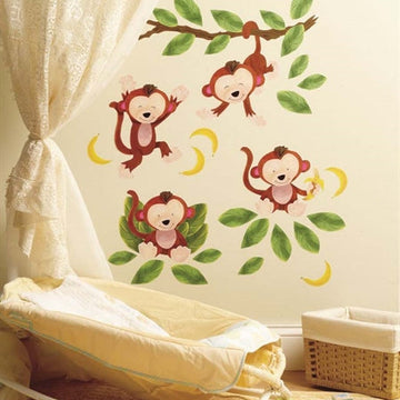 Wallstickers - Aber i jungle fra WALLIES Alm produkt 123Unik