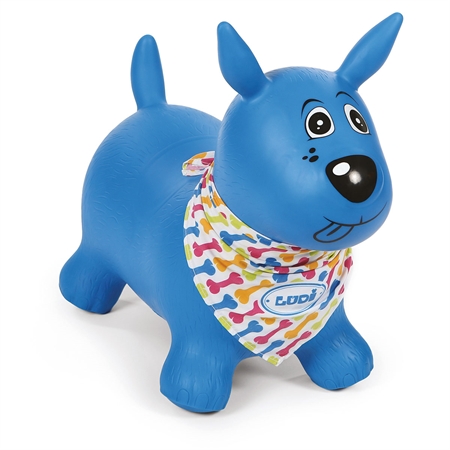 Sød blå hund hoppedyr fra Ludi