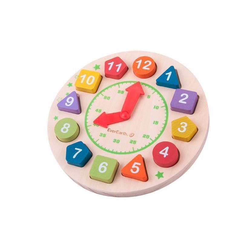  EverEarth Wooden Clock er perfekt til at lære dit barn at fortælle tiden.