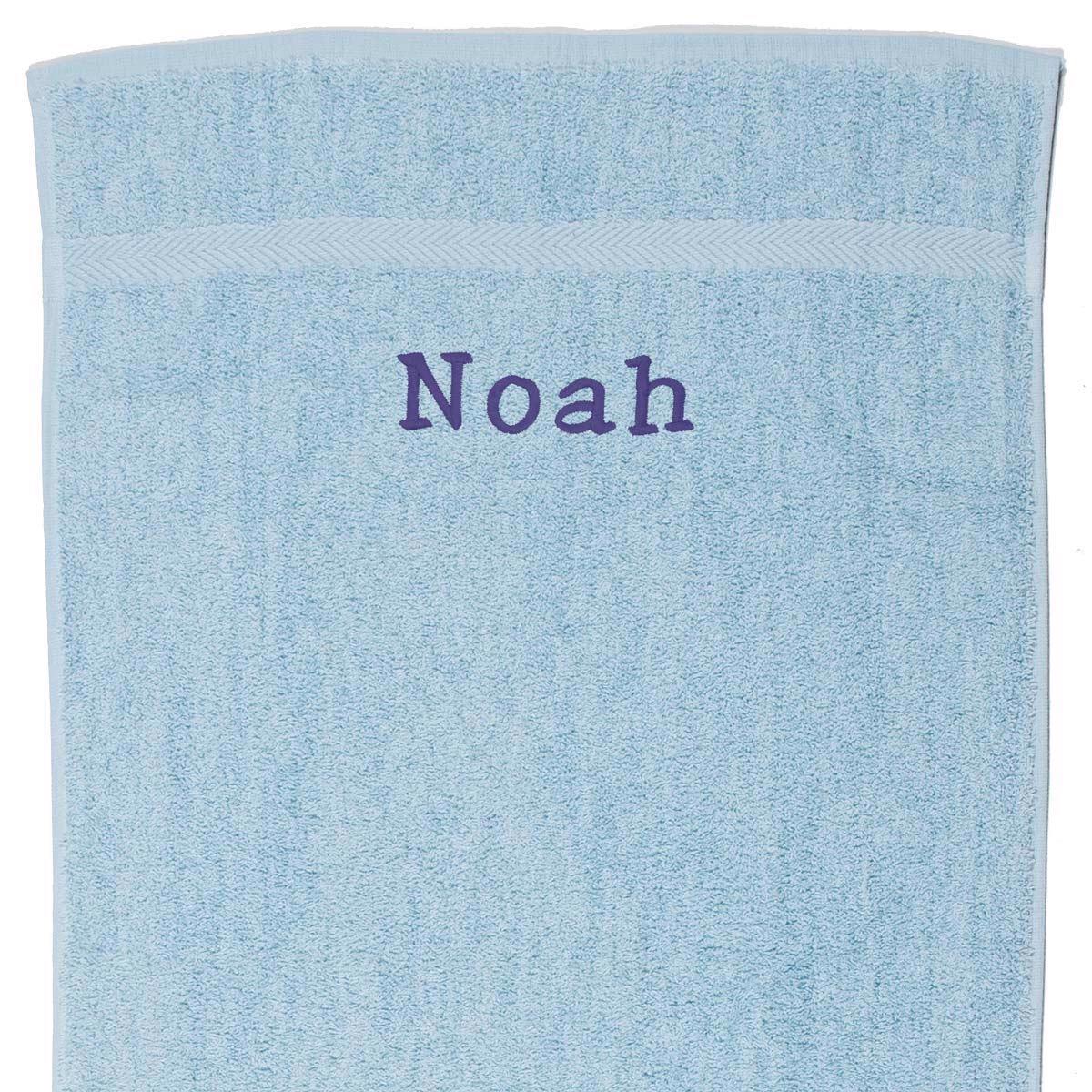 Lille Håndklæde med navn, lyseblå 50 x 90