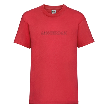 T-Shirt i Red med tekst