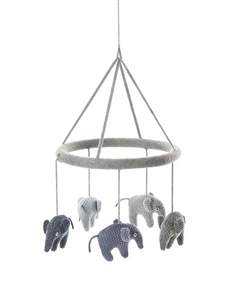 Uro med strikkede elefanter i grå/blå fra Smallstuff