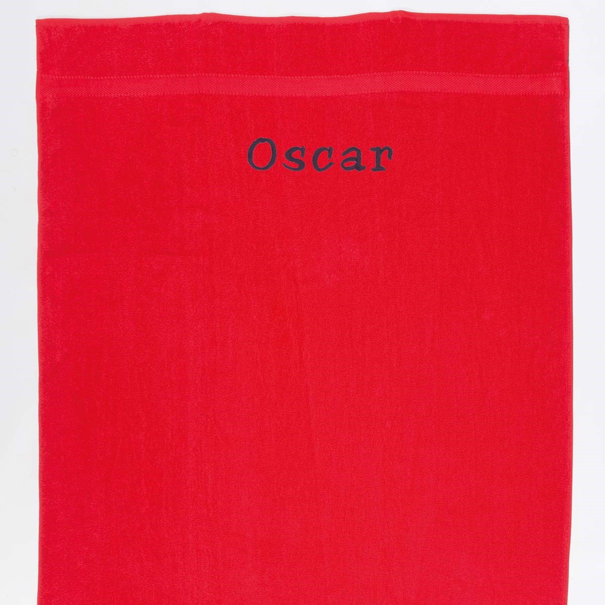 stort Håndklæde med navn -  Rød 100x 150 cm