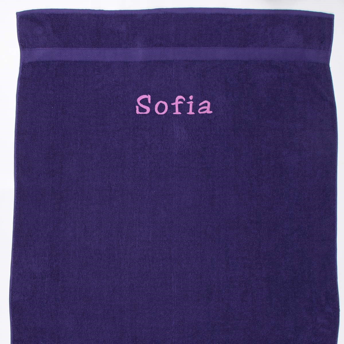Håndklæde med navn - Lilla 70 x 130 cm