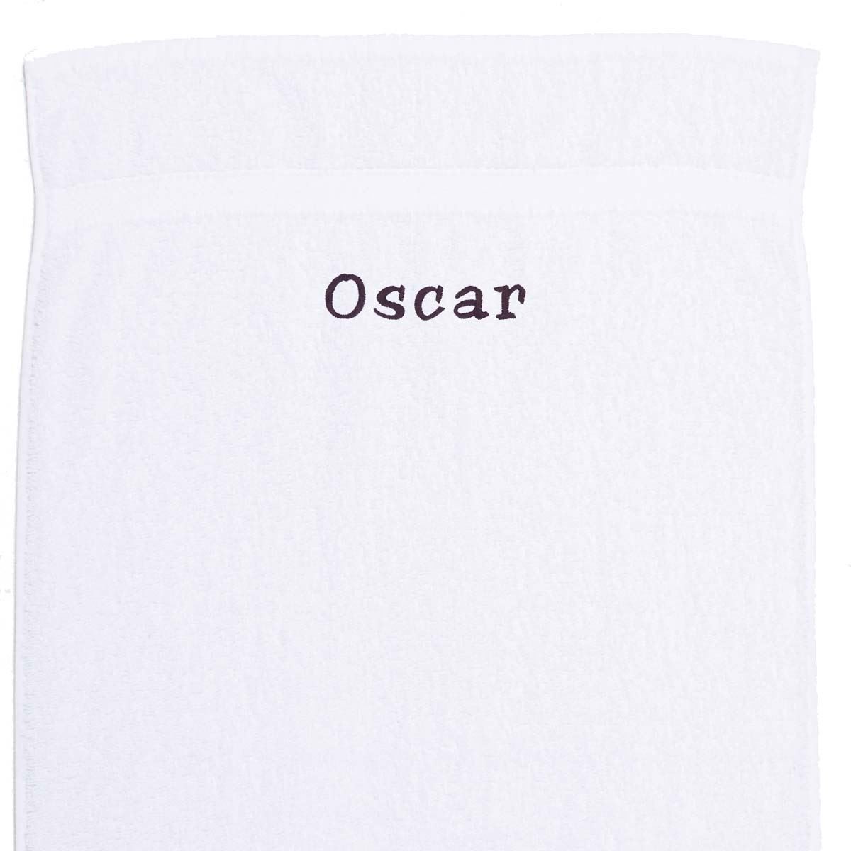 Hvidt Håndklæde med navn - 3 størrelser