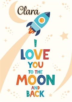 Love you to the moon. plakat A4