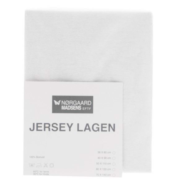 Stræklagen Jersey - Hvid 60 x 120 cm