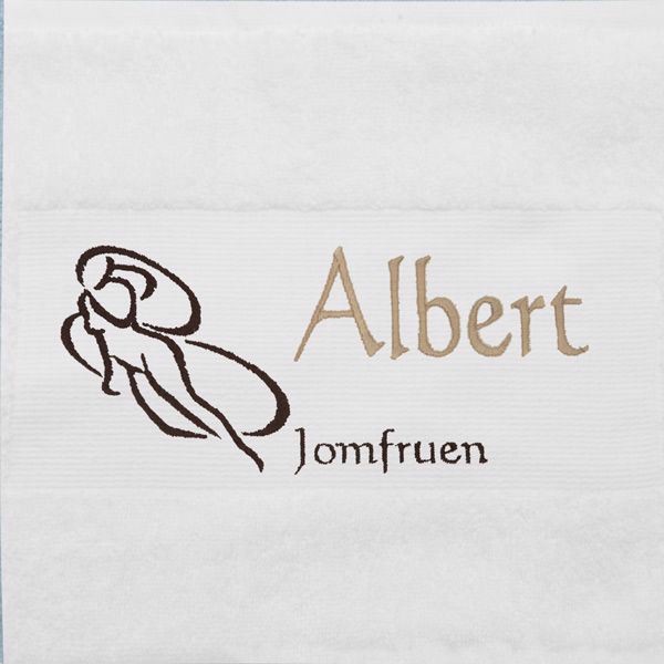 Image of Jomfruen 24/8 - 23/9, håndklæde med navn og stjernetegn 50 x 90 cm. (345345435t)