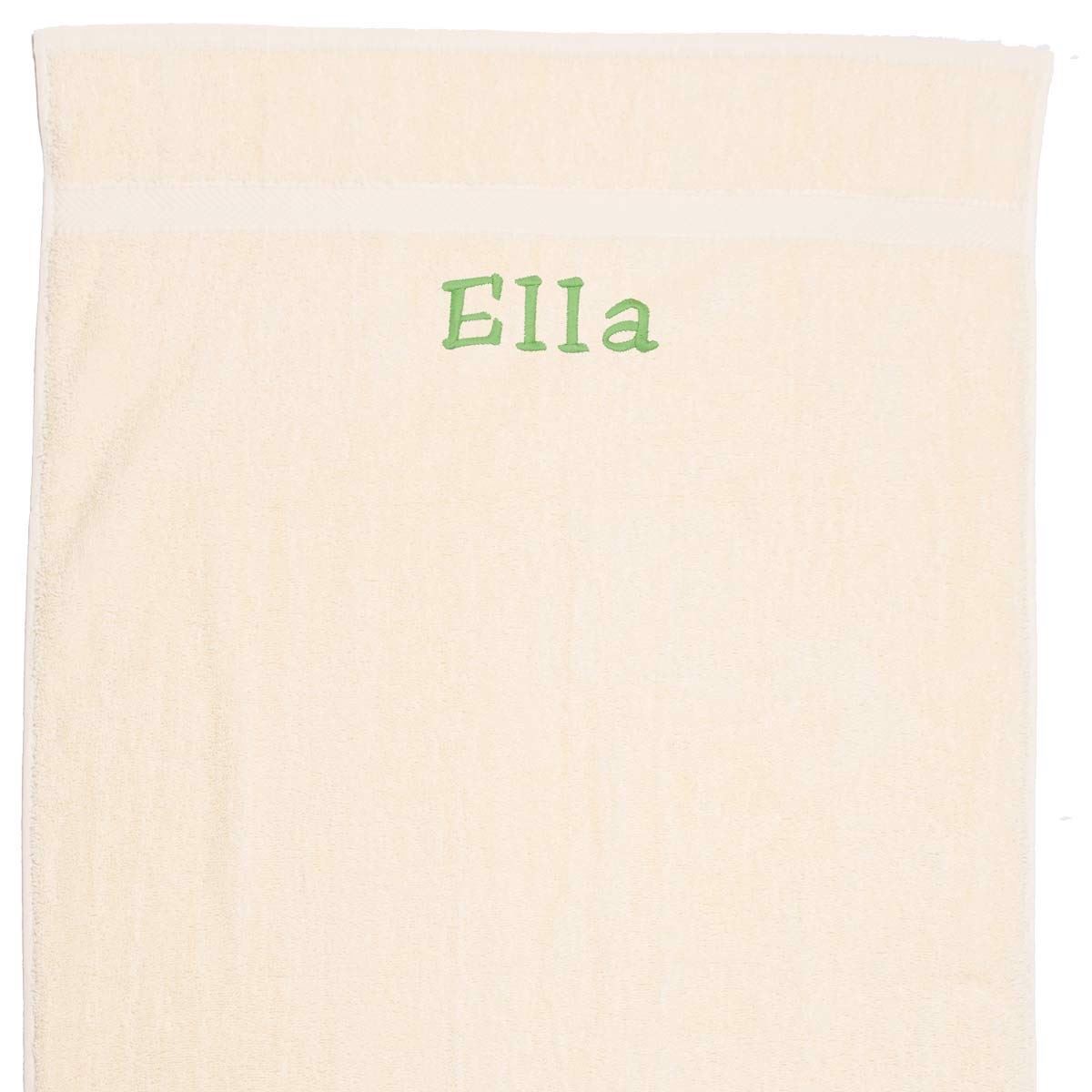 Cremefarvet Håndklæde med navn - 3 størrelser