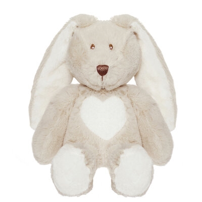 Grå kanin med hjerte m/u navn fra Teddykompaniet