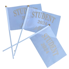 Student 2024 flag med 2 stk personlige flag og 1 student 2024 