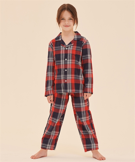 Ternet pyjamassæt til børn m/u navn 9-10 år