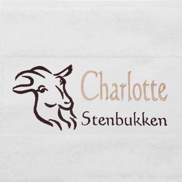 Image of Håndklæde med navn og Stjernetegn - Stenbukken 70 x 130 cm. (32828855)